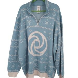 Disney Epcot 2025 Festival of the Holidays 1/4 Zip Sweater Blue White 3XL NWT